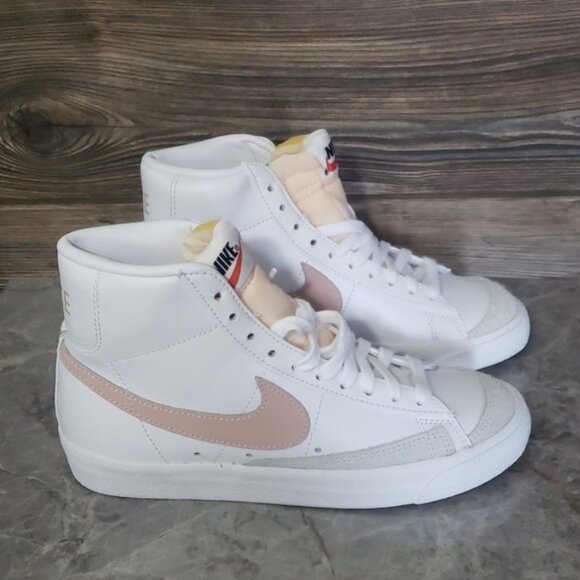 New Nike Blazer Mid 77 Womens White High Top Sneakers Size 8.5 Streetwear Casual - Picture 4 of 9
